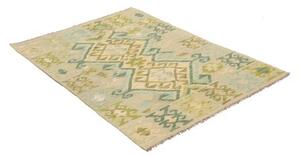 Tappeto Kilim Stilizzato Verde Salvia Beige 102x143 Cm