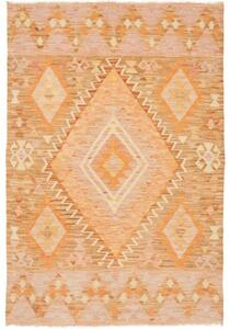 Tappeto Kilim Geometrico Arancione Beige 102x150 Cm