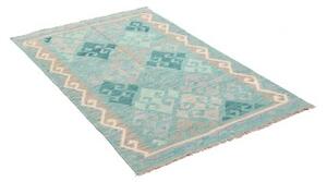 Tappeto Kilim Geometrico Turchese Beige 96x152 Cm