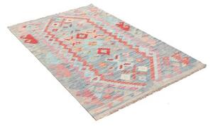 Tappeto Kilim Stilizzato Azzurro Corallo 103x155 Cm
