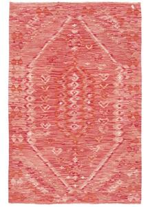 Tappeto Kilim Geometrico Rosso Arancione 101x146 Cm