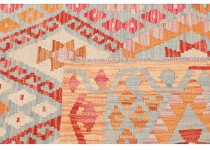 Tappeto Kilim Geometrico Arancione Azzurro 105x149 Cm