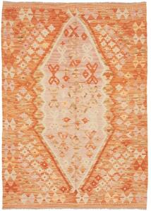 Tappeto Kilim Geometrico Arancione Beige 105x146 Cm
