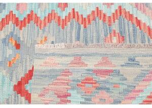 Tappeto Kilim Stilizzato Azzurro Corallo 103x155 Cm