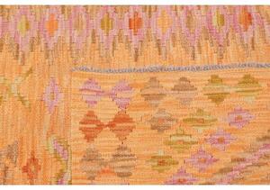 Tappeto Kilim Stilizzato Arancione Rosa 103x149 Cm