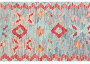 Tappeto Kilim Stilizzato Azzurro Corallo 103x155 Cm