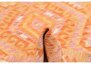 Tappeto Kilim Geometrico Arancione Rosa 101x154 Cm