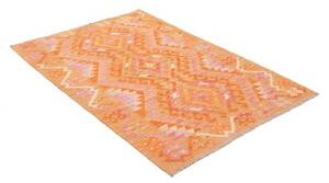 Tappeto Kilim Geometrico Arancione Rosa 101x154 Cm