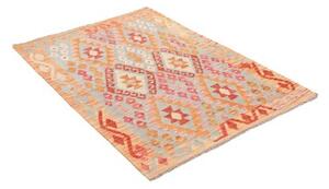 Tappeto Kilim Geometrico Arancione Azzurro 105x149 Cm