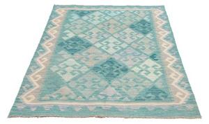 Tappeto Kilim Geometrico Turchese Grigio 101x149 Cm