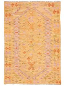 Tappeto Kilim Stilizzato Arancione Rosa 103x149 Cm