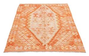 Tappeto Kilim Geometrico Arancione Beige 105x146 Cm