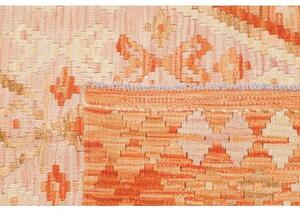 Tappeto Kilim Geometrico Arancione Beige 105x146 Cm