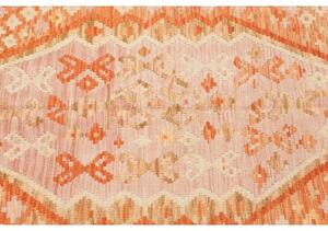 Tappeto Kilim Geometrico Arancione Beige 105x146 Cm