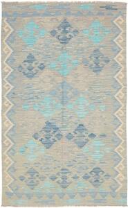 Tappeto Kilim Geometrico Grigio Turchese 99x160 Cm