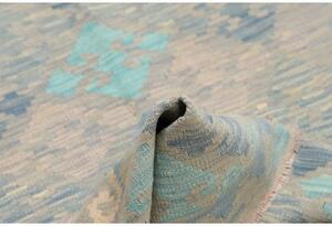 Tappeto Kilim Geometrico Grigio Turchese 99x160 Cm