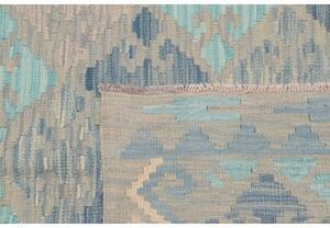 Tappeto Kilim Geometrico Grigio Turchese 99x160 Cm