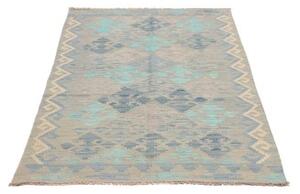 Tappeto Kilim Geometrico Grigio Turchese 99x160 Cm