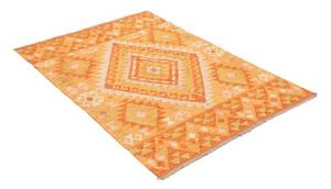 Tappeto Kilim Geometrico Arancione Beige 101x143 Cm