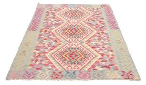 Tappeto Kilim Stilizzato Azzurro Rosso 125x170 Cm