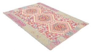 Tappeto Kilim Stilizzato Azzurro Rosso 125x170 Cm