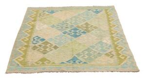 Tappeto Kilim Geometrico Verde Chiaro Azzurro 109x144 Cm