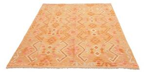 Tappeto Kilim Geometrico Giallo Senape Arancione Chiaro 157x201 Cm