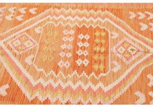 Tappeto Kilim Geometrico Arancione Beige 152x200 Cm