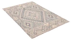 Tappeto Kilim Geometrico Grigio Azzurro 101x150 Cm