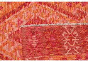 Tappeto Kilim Geometrico Rosso Arancione 128x185 Cm