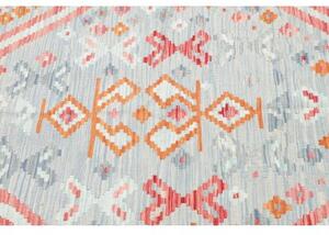 Tappeto Kilim Geometrico Celeste Arancione 155x201 Cm