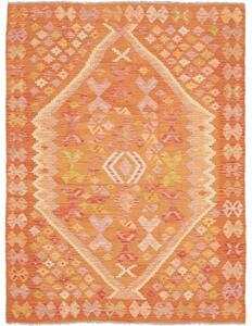 Tappeto Kilim Stilizzato Arancione Pesca 134x181 Cm