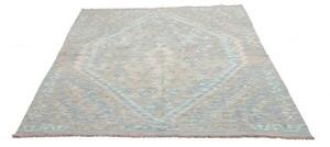 Tappeto Kilim Geometrico Azzurro Beige 161x200 Cm