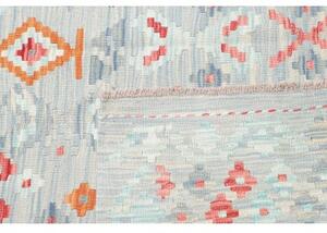 Tappeto Kilim Geometrico Celeste Arancione 155x201 Cm