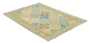 Tappeto Kilim Geometrico Verde Chiaro Azzurro 109x144 Cm