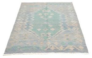 Tappeto Kilim Stilizzato Celeste Avorio 105x150 Cm