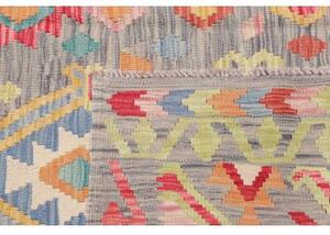 Tappeto Kilim Geometrico Grigio Multicolore 158x200 Cm