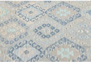 Tappeto Kilim Geometrico Beige Azzurro 130x176 Cm