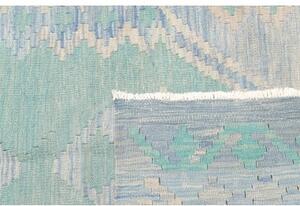 Tappeto Kilim Stilizzato Celeste Avorio 105x150 Cm