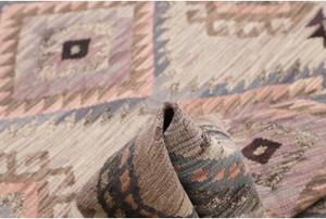 Tappeto Kilim Geometrico Grigio Rosa Antico 152x196 Cm