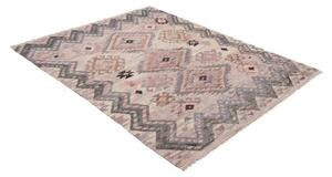Tappeto Kilim Geometrico Grigio Rosa Antico 152x196 Cm