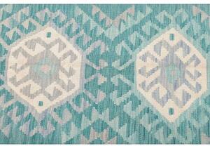 Tappeto Kilim Stilizzato Verde Acqua Azzurro 100x152 Cm