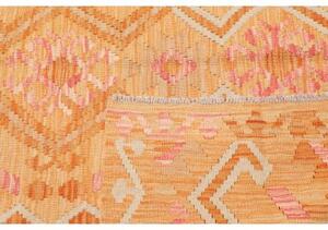 Tappeto Kilim Geometrico Giallo Senape Arancione Chiaro 157x201 Cm