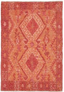 Tappeto Kilim Geometrico Rosso Arancione 128x185 Cm