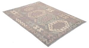 Tappeto Kilim Stilizzato Grigio Beige 126x170 Cm