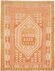 Tappeto Kilim Geometrico Arancione Beige 152x200 Cm