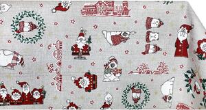 Tessuto cotone al metro - tela - Babbo Natale beige, altezza 140 cm