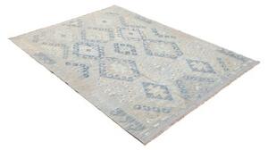 Tappeto Kilim Geometrico Beige Azzurro 130x176 Cm