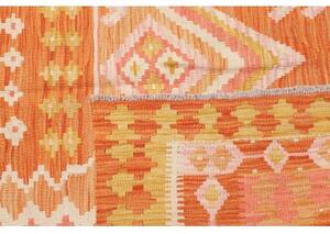 Tappeto Kilim Geometrico Arancione Beige 152x200 Cm