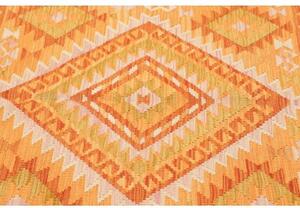 Tappeto Kilim Geometrico Arancione Beige 101x143 Cm